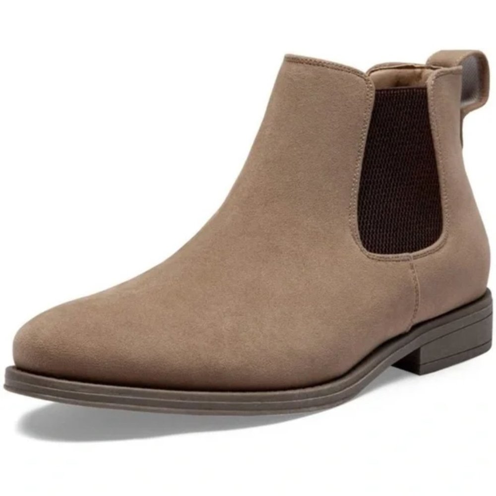 New Men's Chelsea Boots Casual Suede Fall Ankle Boots Simple, Mushroom - Picture 2 of 10
